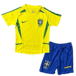 Brazílie 2002-2003 Dětský Domácí Dres Retro