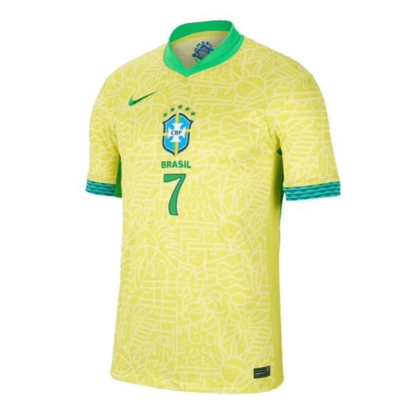 Brazílie Vinicius Junior 7 Domácí Dres 2024