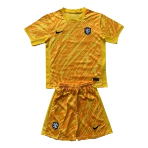 Nizozemsko Dětský Brankářské Dres Euro 2024 Žlutá