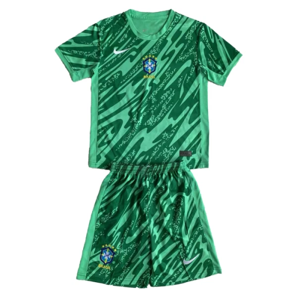 Brazílie Dětský Brankářské Dres 2024 Zelená Brazílie Dětský Brankářské Dres 2024 Zelená