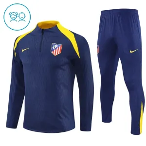 Atlético Madrid Dětský Tréninková Souprava s Mikinou na 1/4 Zip 2025/26 Tmavě modrá