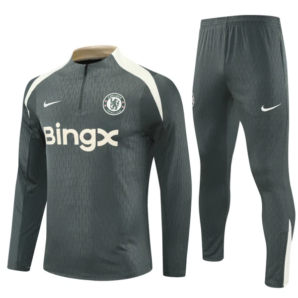 Chelsea Tréninková Souprava s Mikinou na 1/4 Zip 2025/26 Šedá