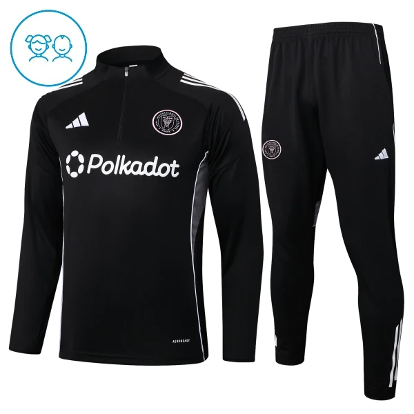 Inter Miami CF Dětský Tréninková Souprava s Mikinou na 1/4 Zip 2025/26 Černá Inter Miami CF Dětský Tréninková Souprava s Mikinou na 1/4 Zip 2025/26 Černá