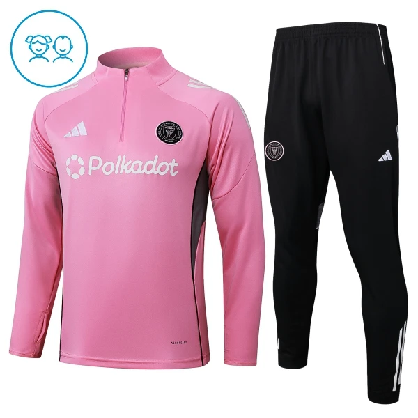 Inter Miami CF Dětský Tréninková Souprava s Mikinou na 1/4 Zip 2025/26 Růžová Inter Miami CF Dětský Tréninková Souprava s Mikinou na 1/4 Zip 2025/26 Růžová