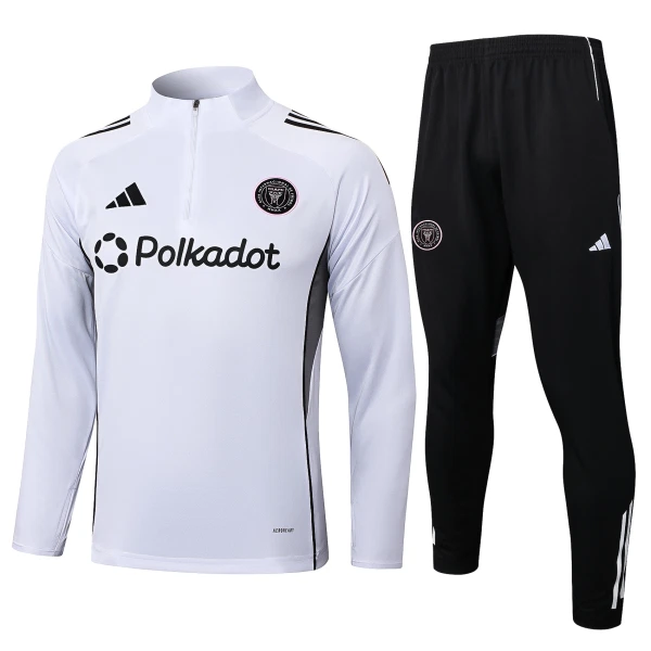 Inter Miami CF Tréninková Souprava s Mikinou na 1/4 Zip 2025/26 Bílá Inter Miami CF Tréninková Souprava s Mikinou na 1/4 Zip 2025/26 Bílá