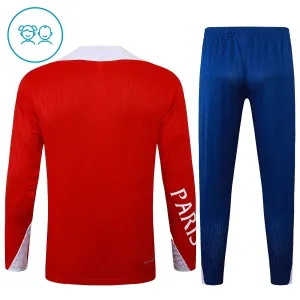 PSG Dětský Tréninková Souprava s Mikinou na 1/4 Zip 2025/26 Červená