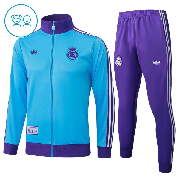 Real Madrid Dětský Tréninková Bunda Souprava 2025/26 Modrá Real Madrid Dětský Tréninková Bunda Souprava 2025/26 Modrá