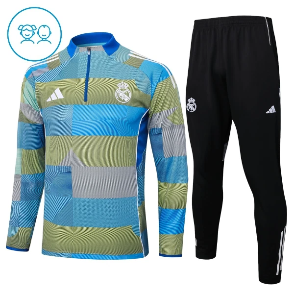 Real Madrid Dětský Tréninková Souprava s Mikinou na 1/4 Zip 2025/26 Real Madrid Dětský Tréninková Souprava s Mikinou na 1/4 Zip 2025/26