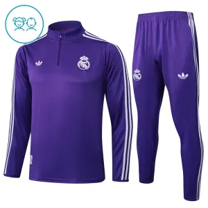 Real Madrid Dětský Tréninková Souprava s Mikinou na 1/4 Zip 2025/26 Fialová