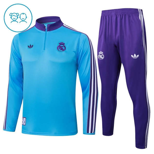 Real Madrid Dětský Tréninková Souprava s Mikinou na 1/4 Zip 2025/26 Modrá Real Madrid Dětský Tréninková Souprava s Mikinou na 1/4 Zip 2025/26 Modrá