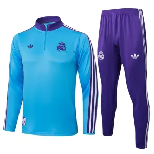 Real Madrid Tréninková Souprava s Mikinou na 1/4 Zip 2025/26 Modrá
