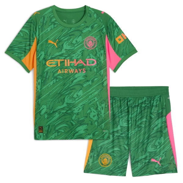 Manchester City Dětský Brankářské Dres 2025/26 Zelená Manchester City Dětský Brankářské Dres 2025/26 Zelená