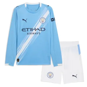 Manchester City Dětský Domácí Dres 2025/26 - Dlouhý Rukáv