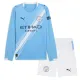 Manchester City Dětský Domácí Dres 2025/26 - Dlouhý Rukáv Manchester City Dětský Domácí Dres 2025/26 - Dlouhý Rukáv