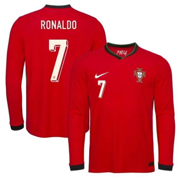 Portugalsko Cristiano Ronaldo 7 Domácí Dres 2025 - Dlouhý Rukáv Portugalsko Cristiano Ronaldo 7 Domácí Dres 2025 - Dlouhý Rukáv
