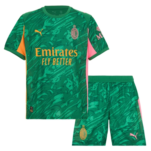 AC Milan Dětský Brankářské Dres 2025/26 Zelená AC Milan Dětský Brankářské Dres 2025/26 Zelená