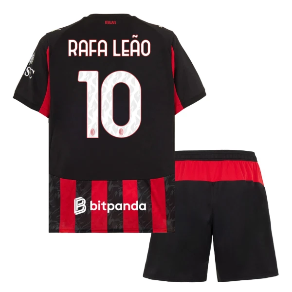 AC Milan Rafael Leão 10 Dětský Domácí Dres 2025/26 AC Milan Rafael Leão 10 Dětský Domácí Dres 2025/26