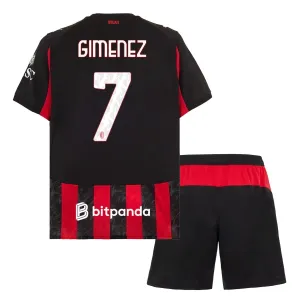 AC Milan Santiago Gimenez 7 Dětský Domácí Dres 2025/26