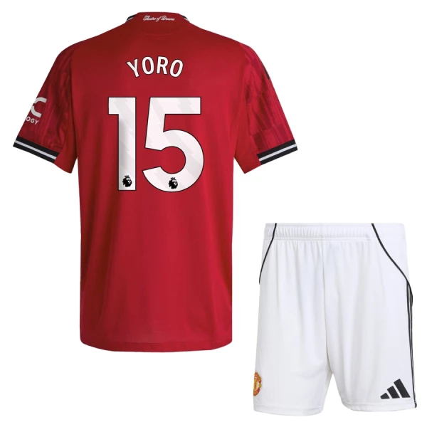 Manchester United Leny Yoro 15 Dětský Domácí Dres 2025/26 Manchester United Leny Yoro 15 Dětský Domácí Dres 2025/26