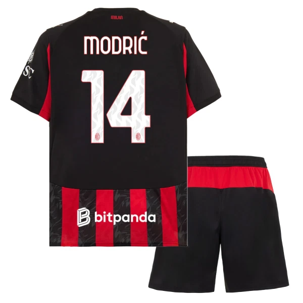 AC Milan Luka Modrić 14 Dětský Domácí Dres 2025/26