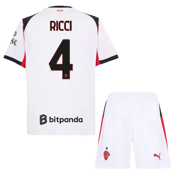 AC Milan Ricci 4 Dětský Venkovní Dres 2025/26 AC Milan Ricci 4 Dětský Venkovní Dres 2025/26