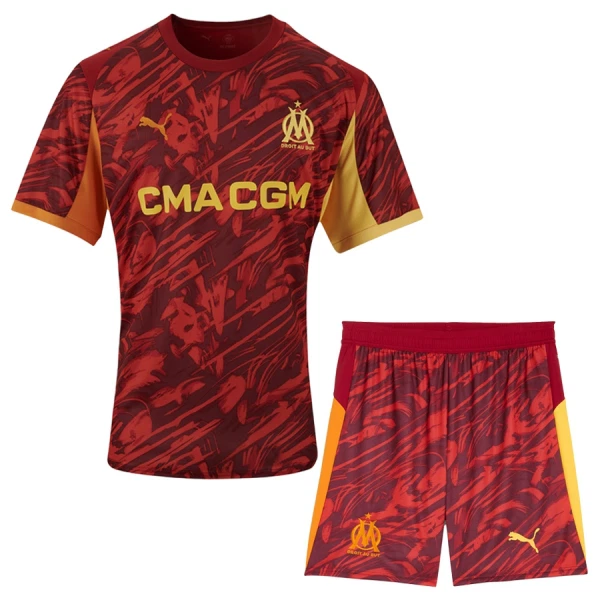 Olympique Marseille Dětský Brankářské Dres 2025/26 Červená Olympique Marseille Dětský Brankářské Dres 2025/26 Červená