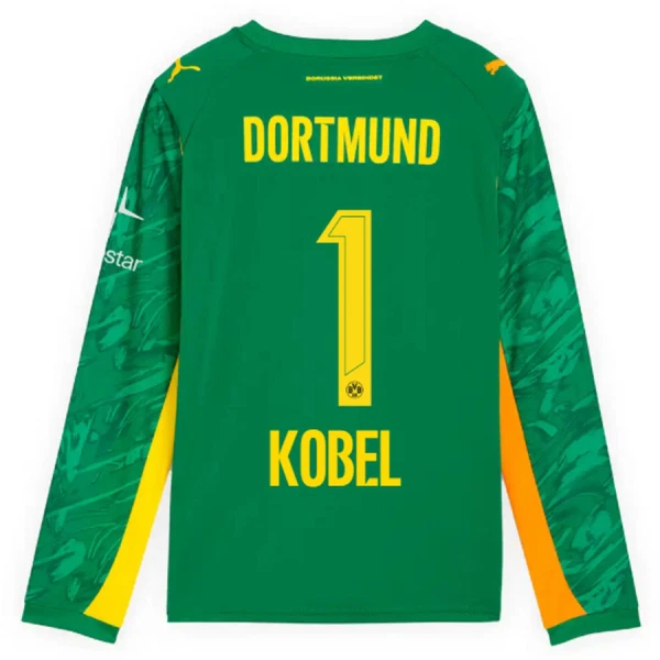 Borussia Dortmund Gregor Kobel 1 Brankářské Dres 2025/26 Zelená - Dlouhý Rukáv