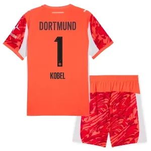 Borussia Dortmund Gregor Kobel 1 Dětský Brankářské Dres 2025/26 Červená