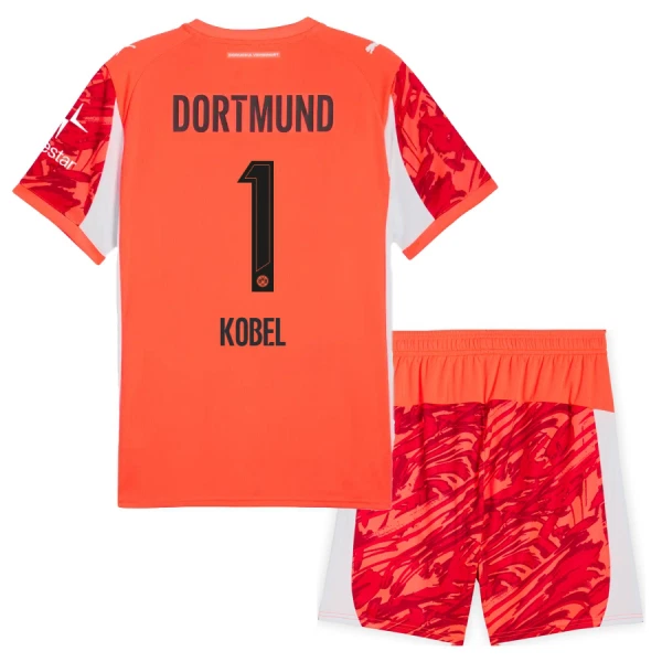 Borussia Dortmund Gregor Kobel 1 Dětský Brankářské Dres 2025/26 Červená
