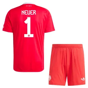 FC Bayern Mnichov Manuel Neuer 1 Dětský Brankářské Dres 2025/26 Červená
