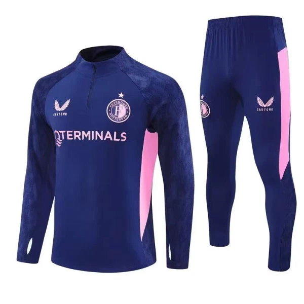 Feyenoord Rotterdam Tréninková Souprava s Mikinou na 1/4 Zip 2025/26 Modrá