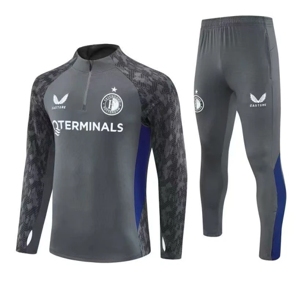 Feyenoord Rotterdam Tréninková Souprava s Mikinou na 1/4 Zip 2025/26 Šedá Feyenoord Rotterdam Tréninková Souprava s Mikinou na 1/4 Zip 2025/26 Šedá