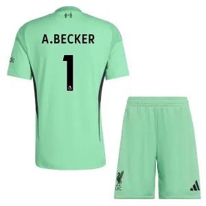 Liverpool Alisson Becker 1 Dětský Brankářské Dres 2025/26 Zelená