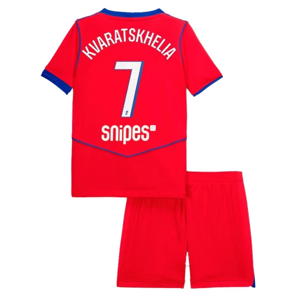 PSG Khvicha Kvaratskhelia 7 Dětský Třetí Dres 2025/26 PSG Khvicha Kvaratskhelia 7 Dětský Třetí Dres 2025/26