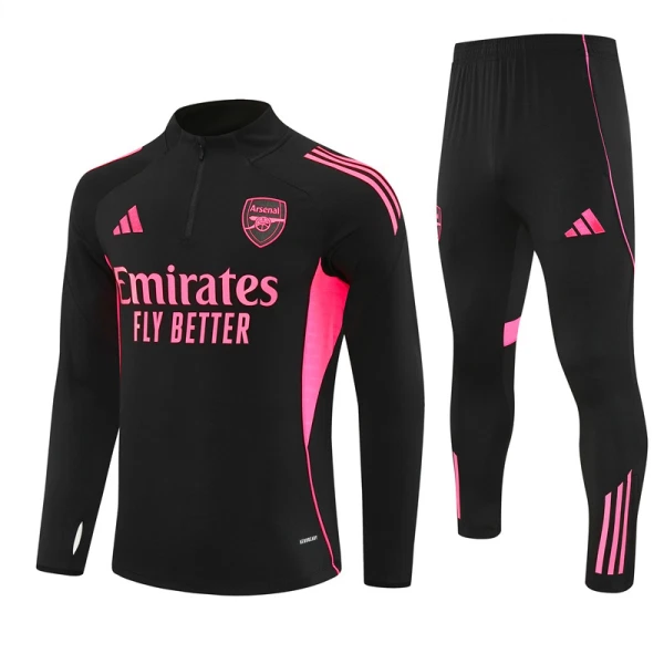 Arsenal Tréninková Souprava s Mikinou na 1/4 Zip 2025/26 Černá Arsenal Tréninková Souprava s Mikinou na 1/4 Zip 2025/26 Černá