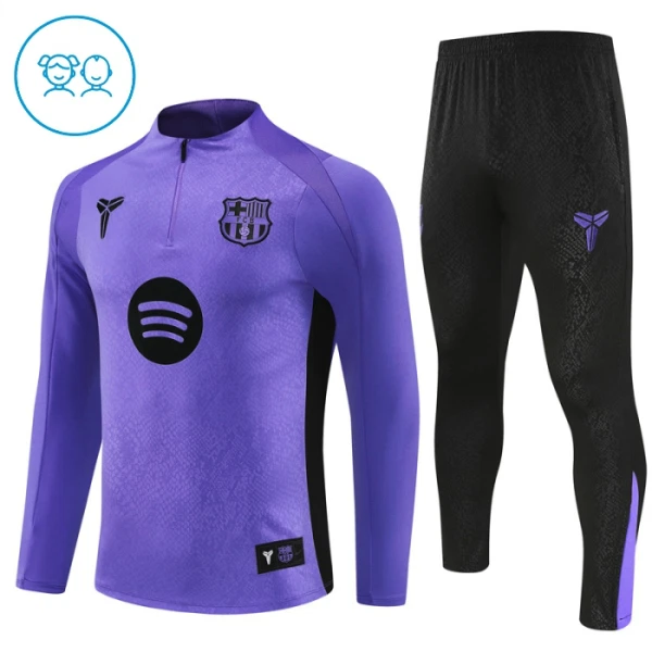 FC Barcelona Dětský Tréninková Souprava s Mikinou na 1/4 Zip 2025/26 Fialová FC Barcelona Dětský Tréninková Souprava s Mikinou na 1/4 Zip 2025/26 Fialová