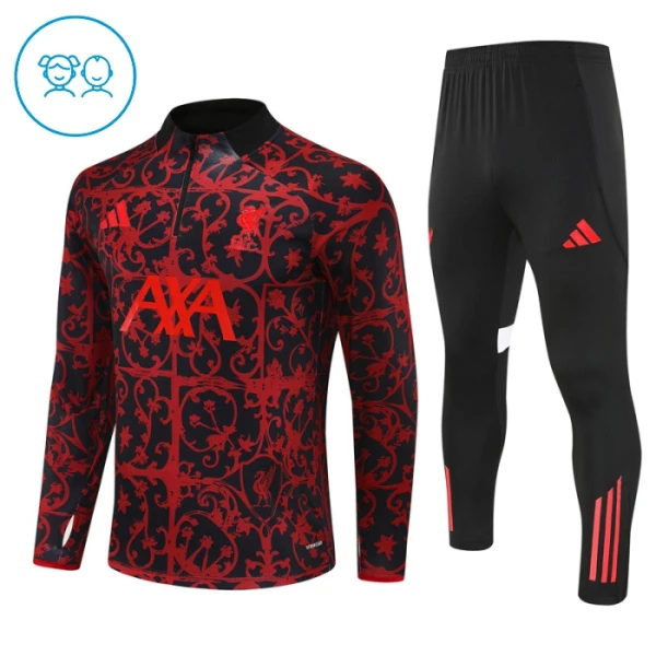 Liverpool Dětský Tréninková Souprava s Mikinou na 1/4 Zip 2025/26 Černá Liverpool Dětský Tréninková Souprava s Mikinou na 1/4 Zip 2025/26 Černá