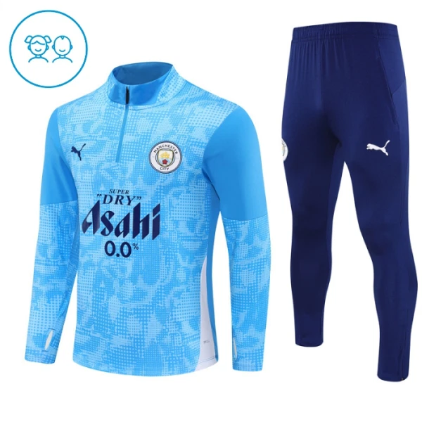 Manchester City Dětský Tréninková Souprava s Mikinou na 1/4 Zip 2025/26 Modrá Manchester City Dětský Tréninková Souprava s Mikinou na 1/4 Zip 2025/26 Modrá