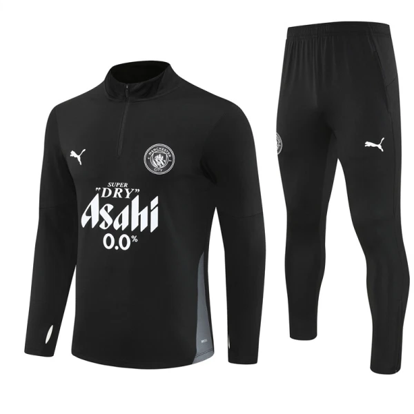 Manchester City Tréninková Souprava s Mikinou na 1/4 Zip 2025/26 Černá Manchester City Tréninková Souprava s Mikinou na 1/4 Zip 2025/26 Černá
