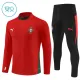 Portugalsko Dětský Tréninková Souprava s Mikinou na 1/4 Zip 2025/26 Červená Portugalsko Dětský Tréninková Souprava s Mikinou na 1/4 Zip 2025/26 Červená