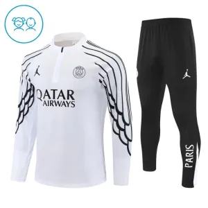 PSG Dětský Tréninková Souprava s Mikinou na 1/4 Zip 2025/26 Bílá