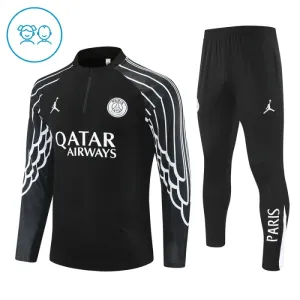 PSG Dětský Tréninková Souprava s Mikinou na 1/4 Zip 2025/26 Černá
