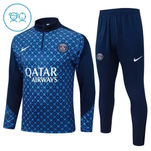 PSG Dětský Tréninková Souprava s Mikinou na 1/4 Zip 2025/26 Modrá