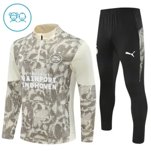 PSV Eindhoven Dětský Tréninková Souprava s Mikinou na 1/4 Zip 2025/26 Šedá
