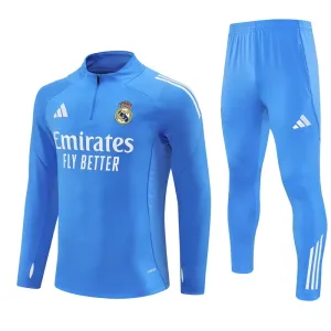 Real Madrid Tréninková Souprava s Mikinou na 1/4 Zip 2025/26 Modrá
