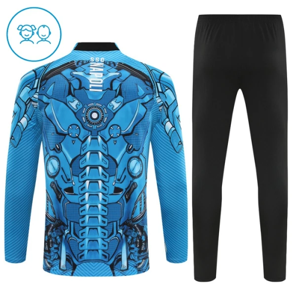 SSC Napoli Dětský Tréninková Souprava s Mikinou na 1/4 Zip 2025/26 Modrá