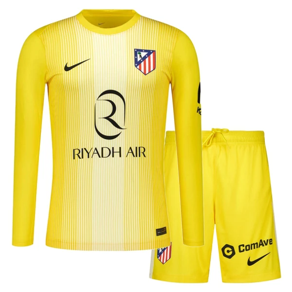 Atlético Madrid Dětský Brankářské Dres 2025/26 Žlutá - Dlouhý Rukáv Atlético Madrid Dětský Brankářské Dres 2025/26 Žlutá - Dlouhý Rukáv