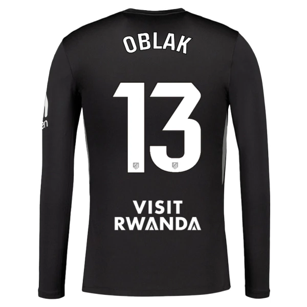 Atlético Madrid Jan Oblak 13 Brankářské Dres 2025/26 Černá - Dlouhý Rukáv Atlético Madrid Jan Oblak 13 Brankářské Dres 2025/26 Černá - Dlouhý Rukáv