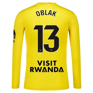 Atlético Madrid Jan Oblak 13 Brankářské Dres 2025/26 Žlutá - Dlouhý Rukáv