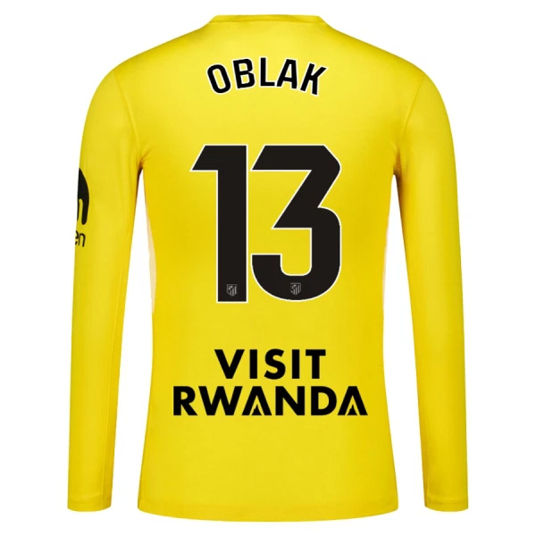 Atlético Madrid Jan Oblak 13 Brankářské Dres 2025/26 Žlutá - Dlouhý Rukáv